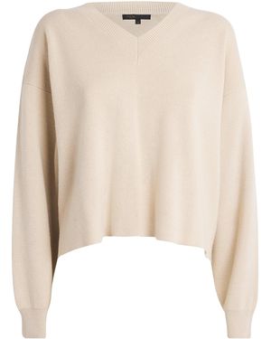 Maje V-Neck Jumper - Natural