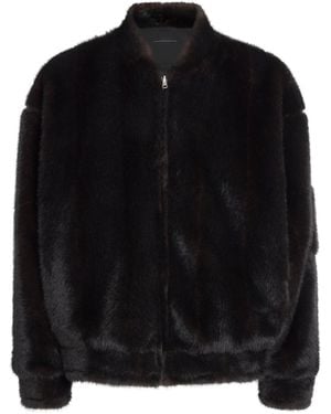Maison Margiela Reversible Faux Fur Bomber Jacket - Black