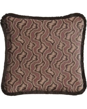House Of Hackney Medium Velvet Xylem Fringed Cushion - Brown