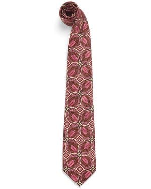 Drole de Monsieur Silk Printed Caesar Tie - Red