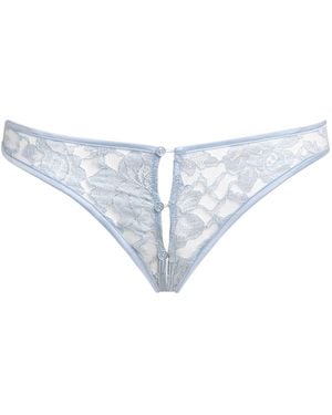 Kiki de Montparnasse Lace Antoinette Button Briefs - Blue