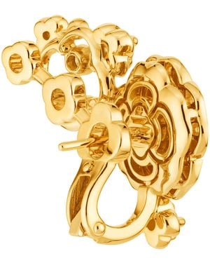 CHANEL And Diamonds Bouton De Camélia Crawling Earrings - Metallic