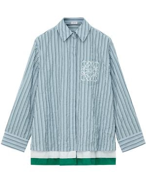 Loewe Cotton-Blend Layered Shirt - Blue