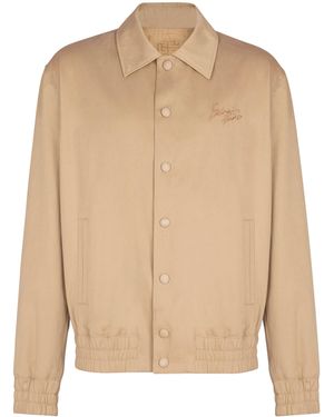 Balmain Cotton Embroidered Bomber Jacket - Natural