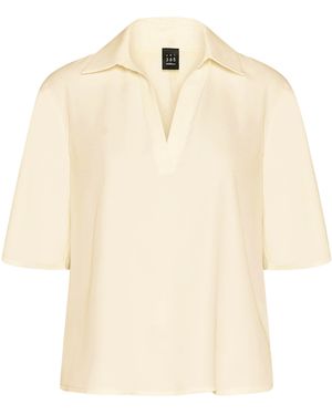 Marella Satin Polo Shirt - Natural