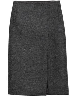 Prada Rush Stitch Midi Skirt - Grey