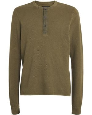 Rag & Bone Organic Cotton Pique Henley Top - Green