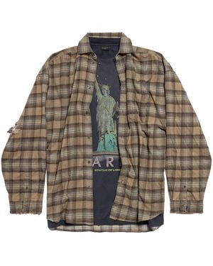 Balenciaga Paris Liberty Layered Shirt Oversized - Green