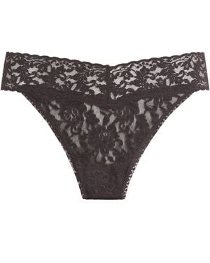 Hanky Panky Original Lace Thong - Grey