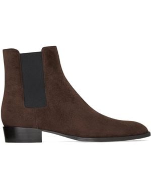Saint Laurent Suede Wyatt Chelsea Boots - Brown