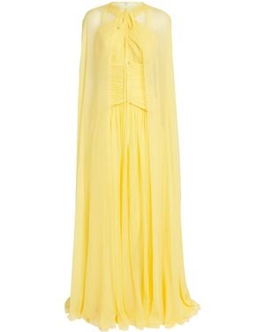 Zuhair Murad Silk Chiffon Halterneck Gown - Yellow