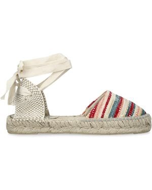 Manebí Cotton Stripe Hamptons Espadrilles - Metallic