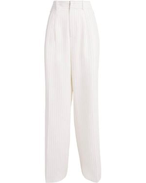 GOOD AMERICAN Stripe Essential Suiting Trousers - White
