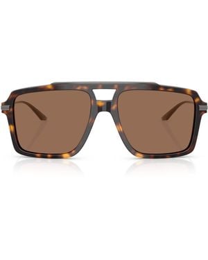 Dolce & Gabbana Acetate Aviator Sunglasses - Brown