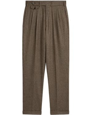 dunhill Cashmere Houndstooth Trousers - Green