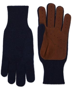 Brunello Cucinelli Cashmere-Suede Gloves - Blue