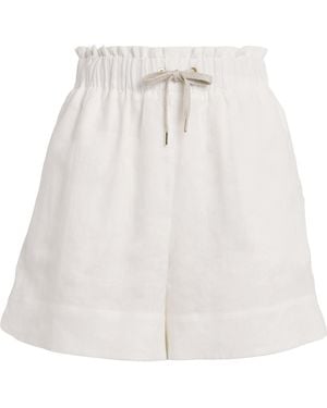 Eleventy Linen Drawstring Shorts - White