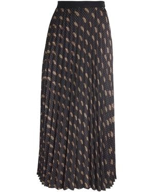 Sandro Paisley Print Pleated Skirt - Black