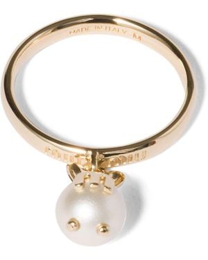 Miu Miu Pearlised Bunny Pendant Ring - Metallic