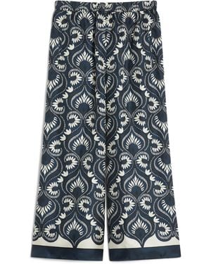 Weekend by Maxmara Silk Ankle-Length Trosuers - Blue