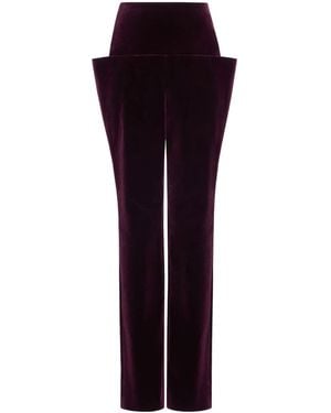 Alaïa Cotton Velvet Tailored Trousers - Purple
