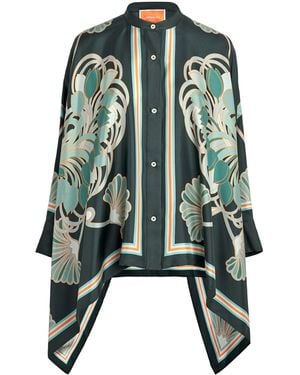 La DoubleJ Silk Foulard Blouse - Green