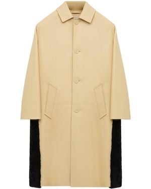 Loewe Nappa Lambskin Shearling-Trim Coat - Natural
