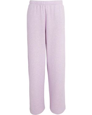 Skims Cotton-Blend Fleece Straight Joggers - Purple
