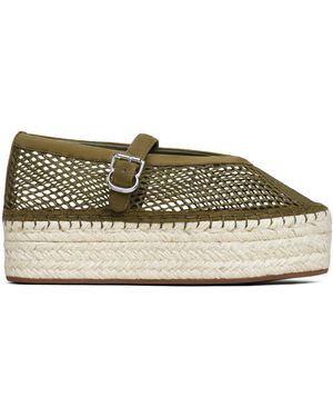 Alaïa Suede Mesh Espadrilles - Brown
