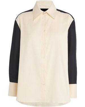 Sandro Linen-Cotton Contrast Shirt - Natural