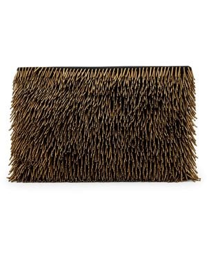 AllSaints Beaded Bettina Clutch Bag - Brown