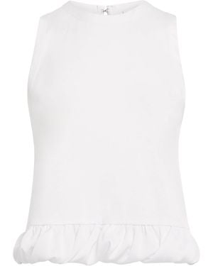 Sandro Cotton Ruffle Sleeveless Top - White