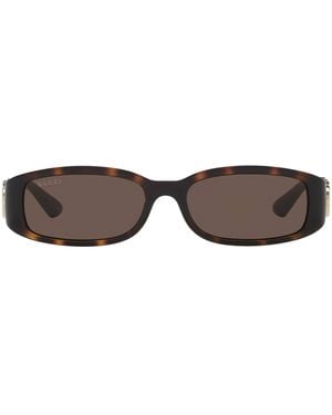 Gucci Slim Rectangular Sunglasses - Brown