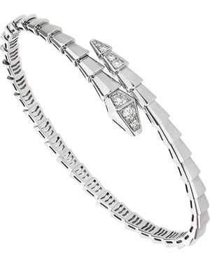 BVLGARI And Diamond Serpenti Viper Bangle - Metallic