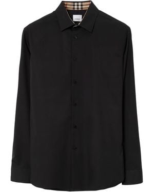 Burberry Stretch-Cotton Ekd Shirt - Black