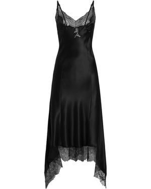 Dolce & Gabbana Silk Lace-Insert Slip Dress - Black