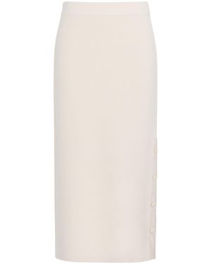 Max Mara Wool-Cashmere Midi Skirt - White