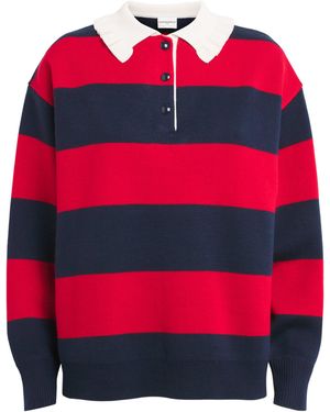 Claudie Pierlot Wool-Blend Stripe Polo Sweater - Red