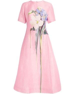 LEO LIN Floral Caroline Midi Dress - Pink