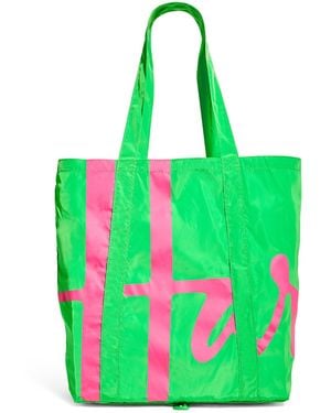 Harrods Logo Pocket Shopper Bag - Green