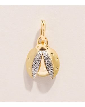 Jade Trau And Diamond Mini Ladybug Charm - Natural