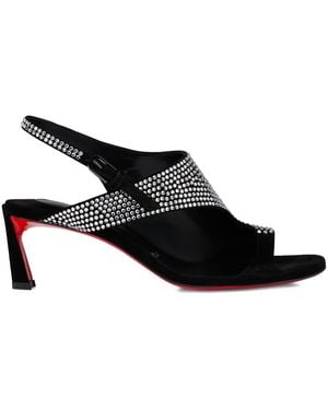 Christian Louboutin Viva Condora Embellished-Leather Sandals 55 - Black