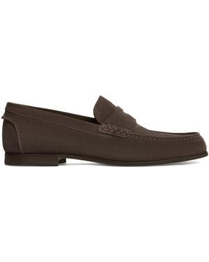 dunhill Suede Heddon Flex Loafers - Brown