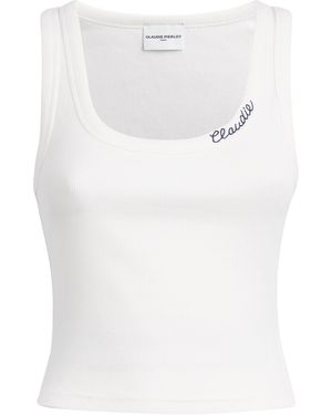 Claudie Pierlot Logo Ribbed Tank Top - White