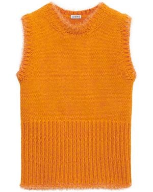 Loewe Wool-Blend Ribbed Jumper Vest - Orange