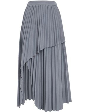 Maje Asymmetric Pleated Skirt - Grey