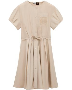Loewe X Paula's Ibiza Cotton-Blend Anagram Shirt Dress - Natural