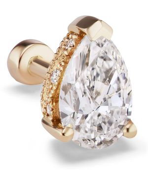 Maria Tash Pear Diamond Threaded Stud Earring, Diamond Back - White