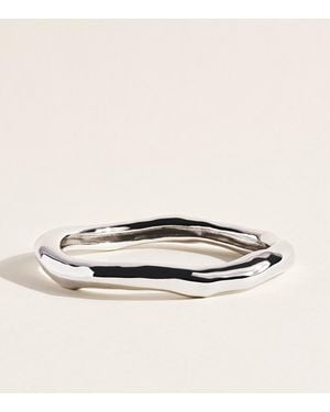 Alexis Large Rhodium-Plated Molten Bangle - Natural
