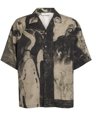 DOMREBEL Squiggles Bowling Shirt - Black